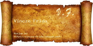 Vincze Frida névjegykártya